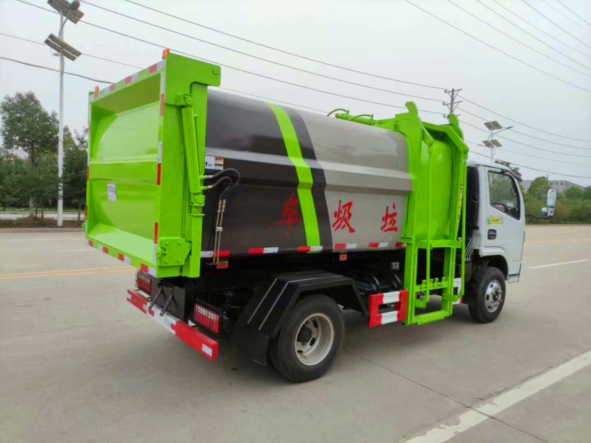 國六東風5-6方掛桶垃圾車-5方掛桶垃圾車